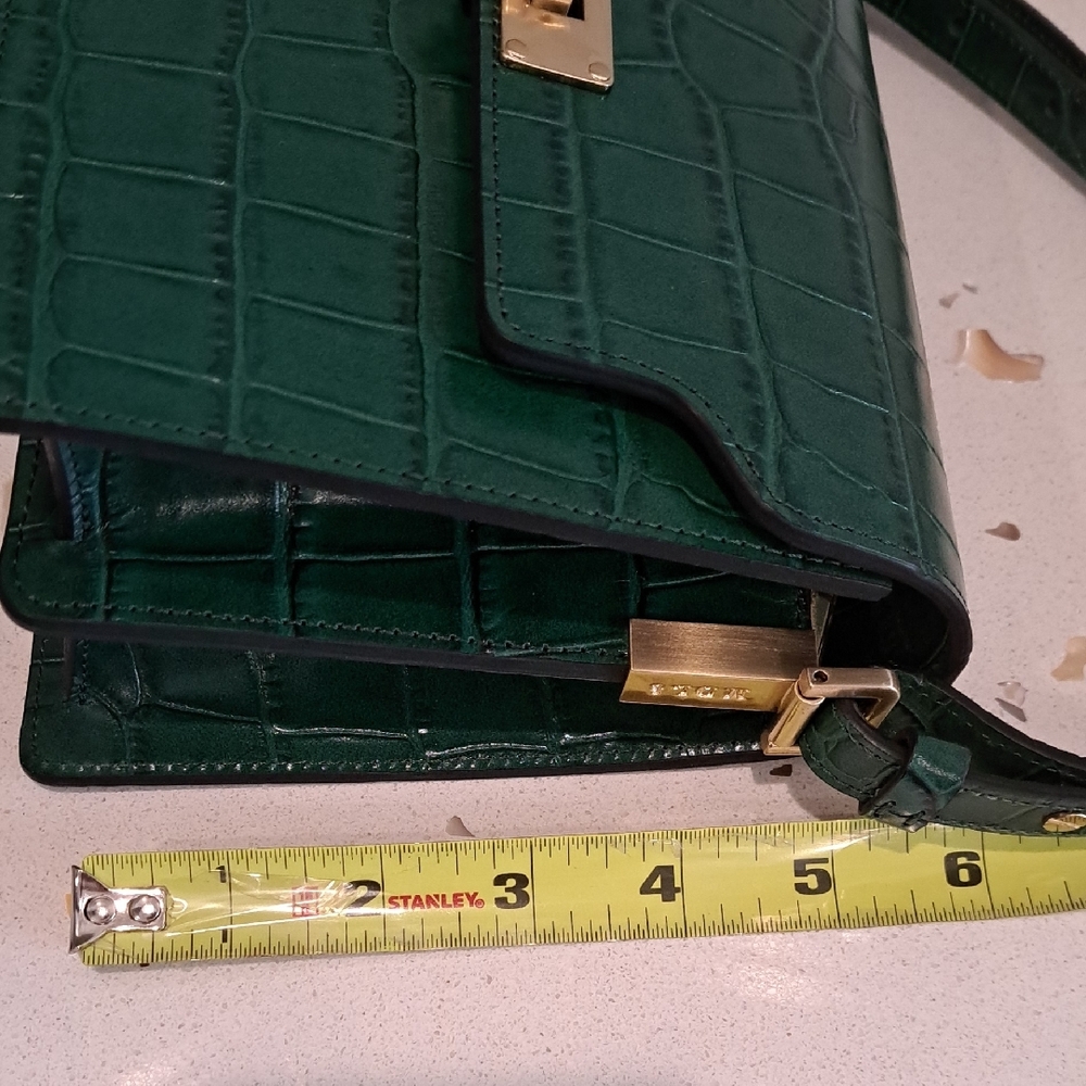 Margesherwood Forest Green Croc-Embossed Leather Bag - Picture 16 of 16